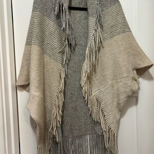 Riah Fashion Textured Knit Poncho